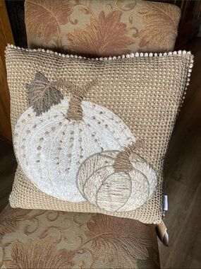 Shabby Chic Cream Textured Waffle Pillow Cover